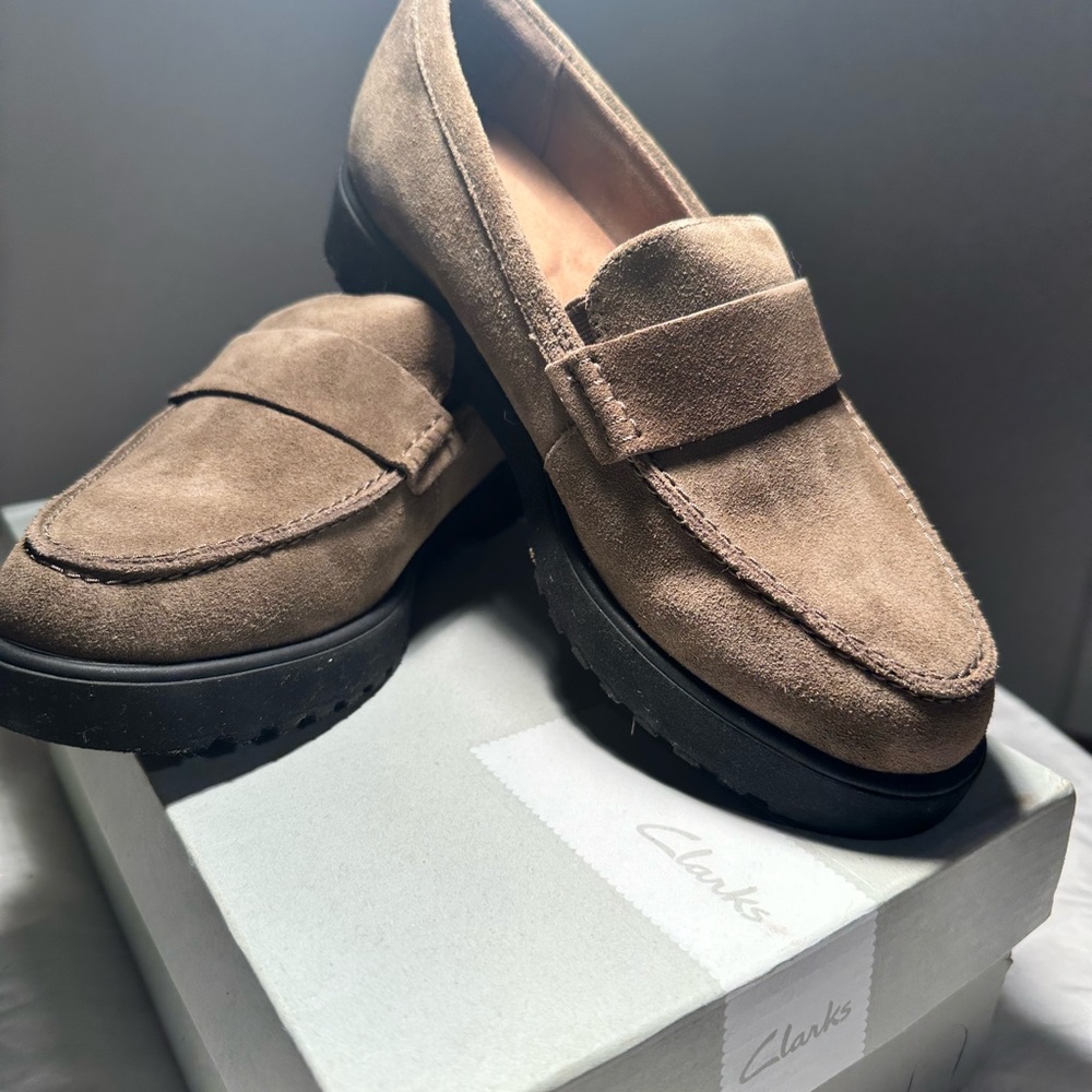 Clarks Suede Loafers, 6